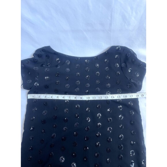 Milly Black Short Sleeve Sequined Dot Tee Scoop Back Blouse Size 2 Party Basics - Picture 11 of 12